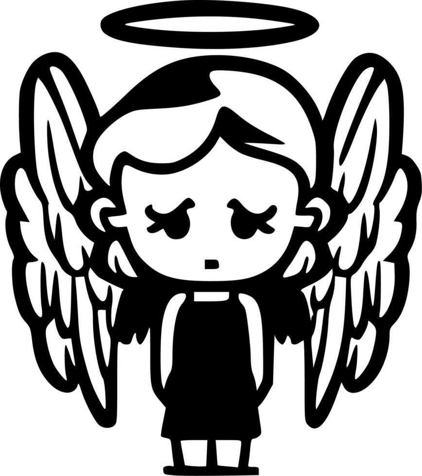 anjo - minimalista e plano logotipo - vetor ilustração