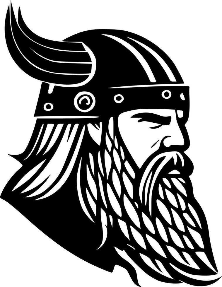 viking - Preto e branco isolado ícone - vetor ilustração