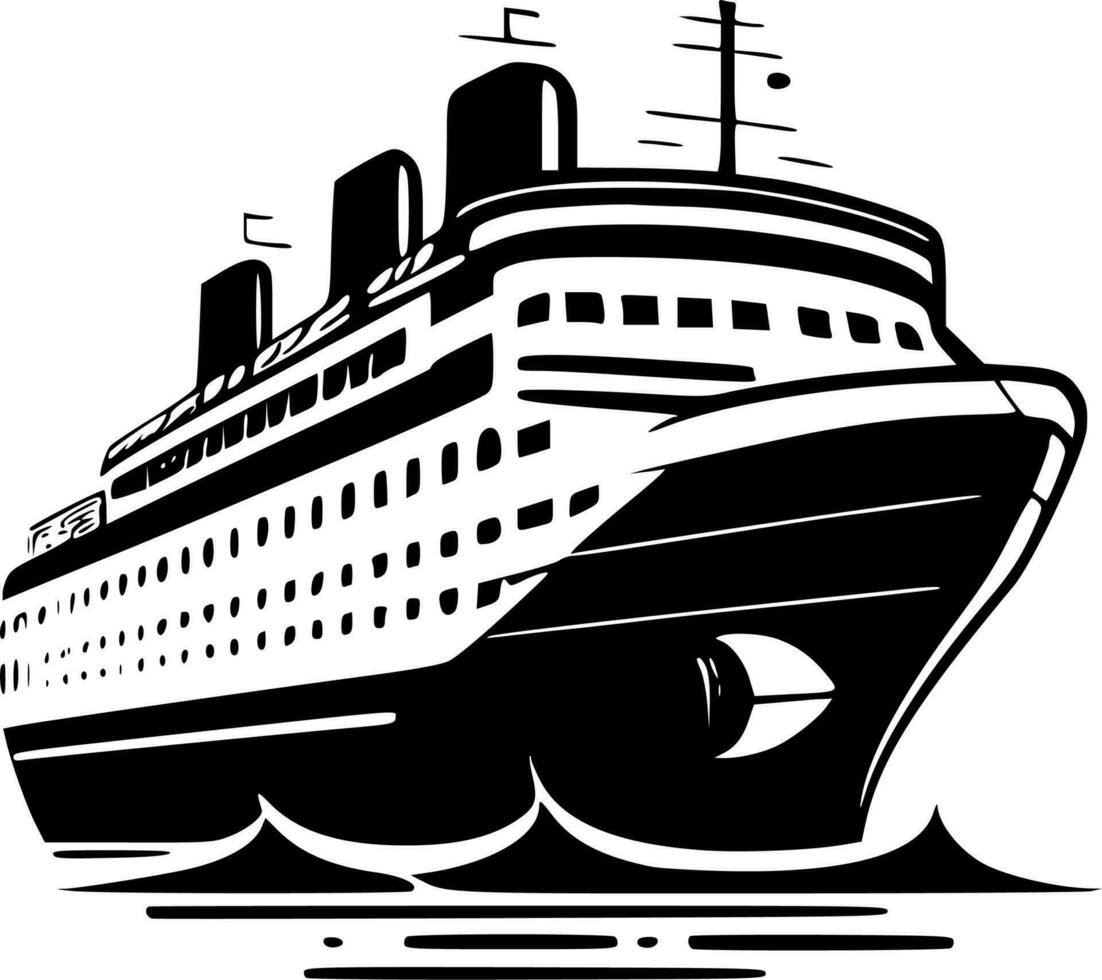 cruzeiro navio - minimalista e plano logotipo - vetor ilustração