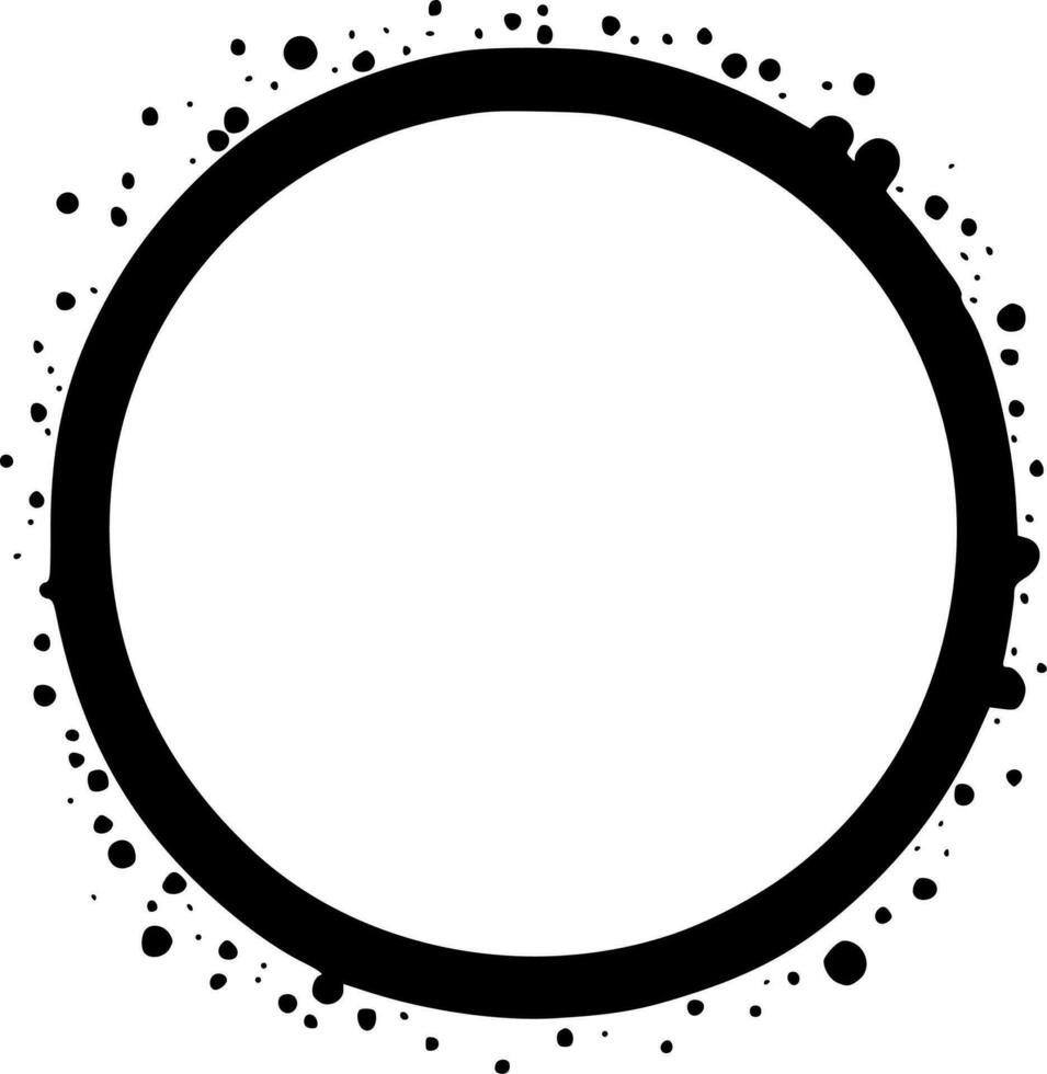 círculo quadro, Armação - Preto e branco isolado ícone - vetor ilustração