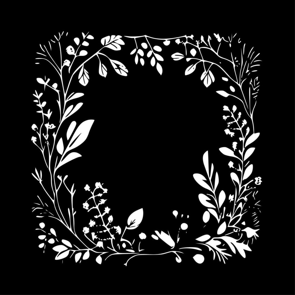 floral quadro, Armação - minimalista e plano logotipo - vetor ilustração