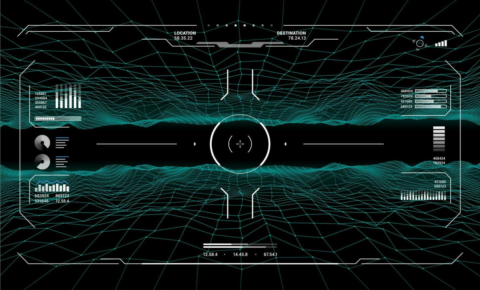 hud alvo alvo controles, tela interface vetor