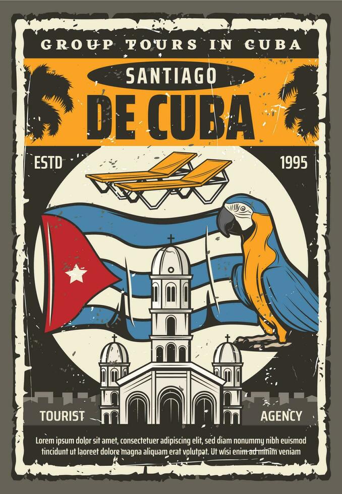 Cuba santiago cidade grupo passeios e ponto de referência viagem vetor