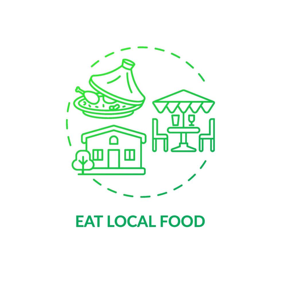 comer o ícone do conceito de comida local vetor