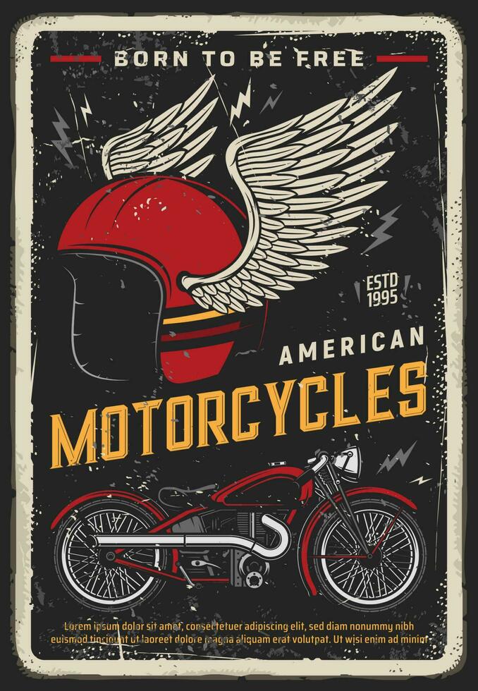 motocicleta poster, vintage moto, motociclista corrida vetor
