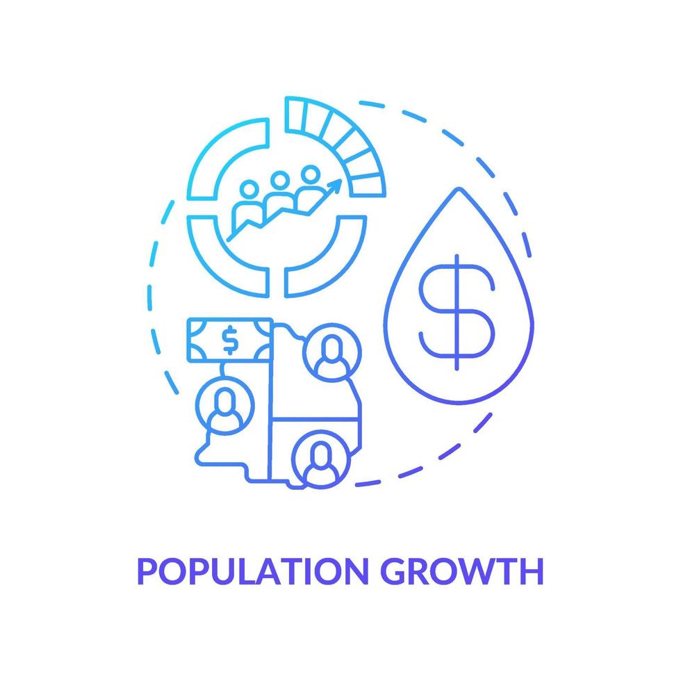 ícone do conceito de crescimento populacional vetor