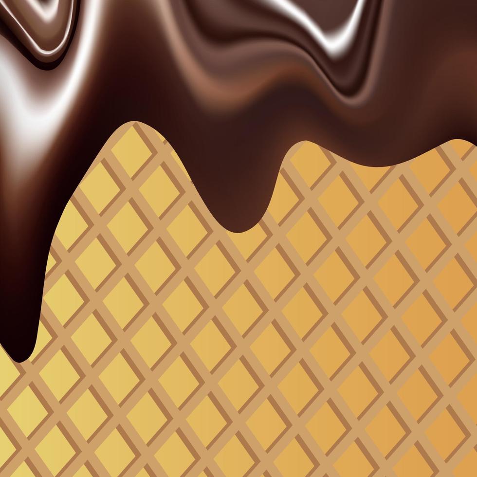 imagem de fundo vetorial que ilustra a massa líquida de chocolate com granulado vetor