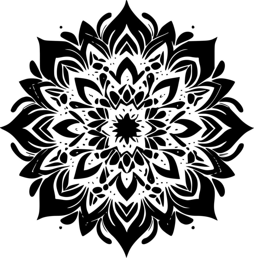 mandala - Preto e branco isolado ícone - vetor ilustração