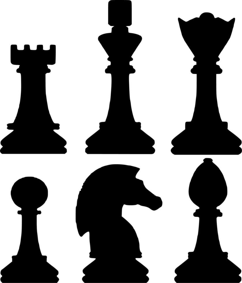 vetor silhueta do xadrez jogos em branco fundo