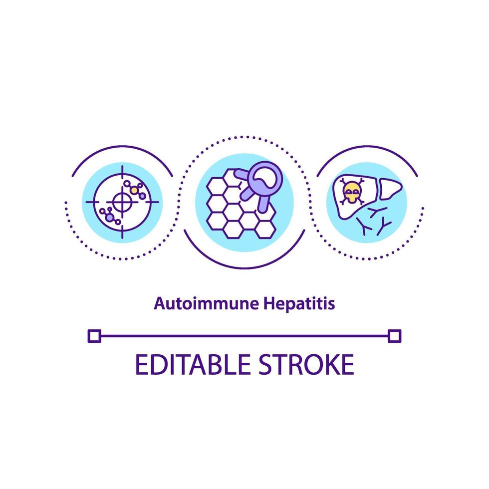 ícone do conceito de hepatite autoimune vetor