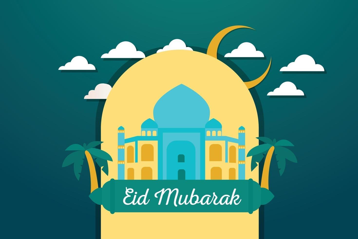 ilustração realista de eid mubarak vetor