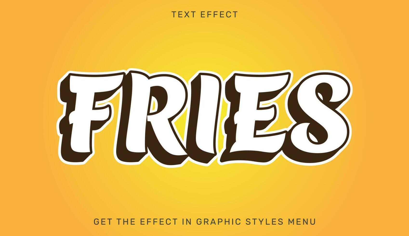 fritas editável texto efeito dentro 3d estilo vetor