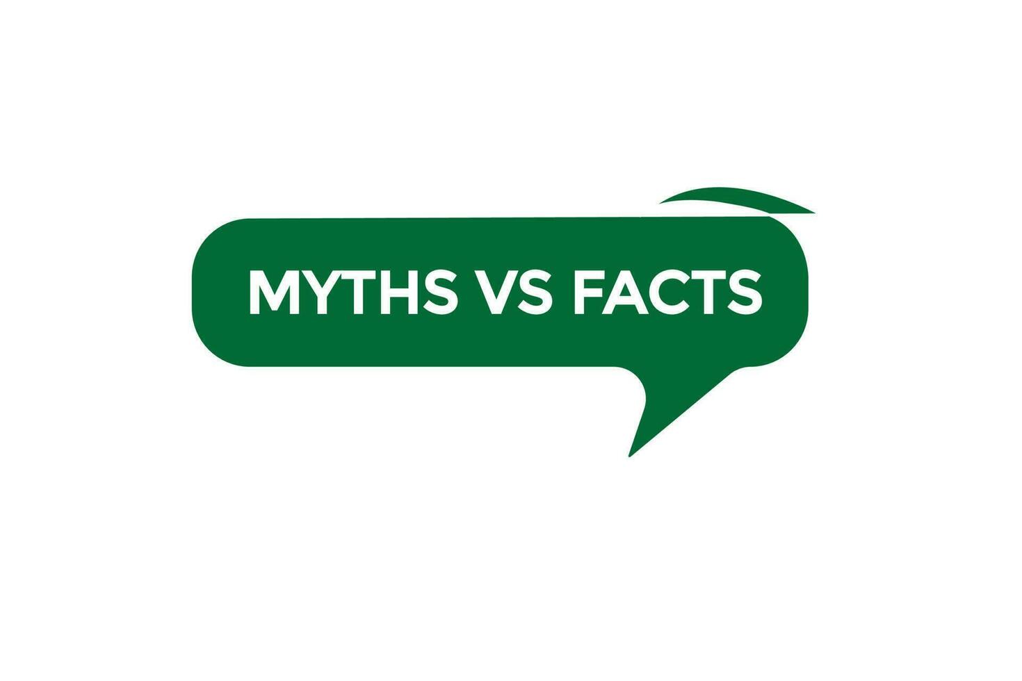 mitos vs fatos vetores.sinal rótulo bolha discurso mitos vs fatos vetor