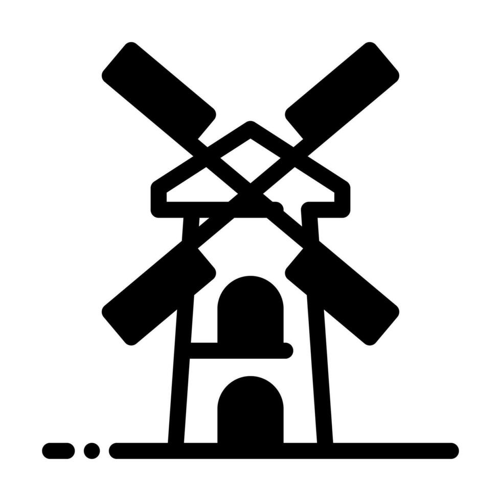 ícone de marco do moinho de vento vetor