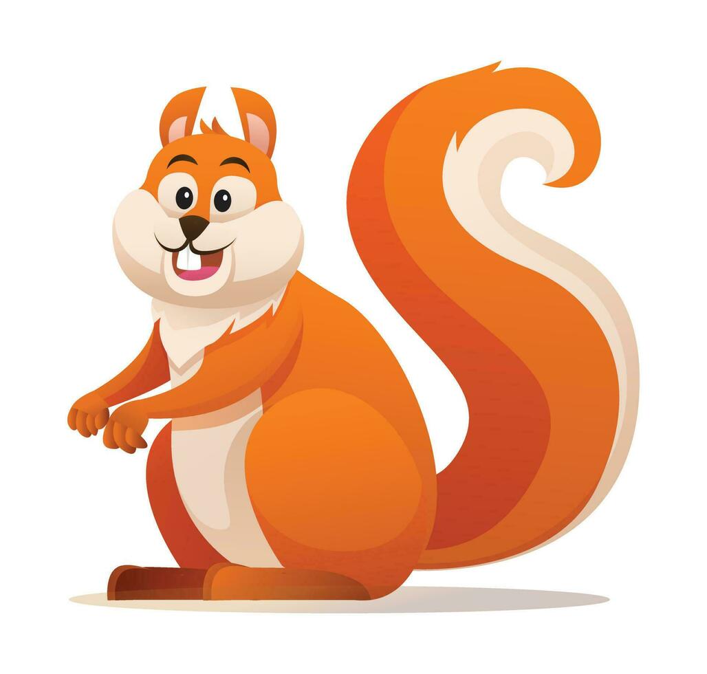 ilustração em vetor desenho animado de esquilo fofo