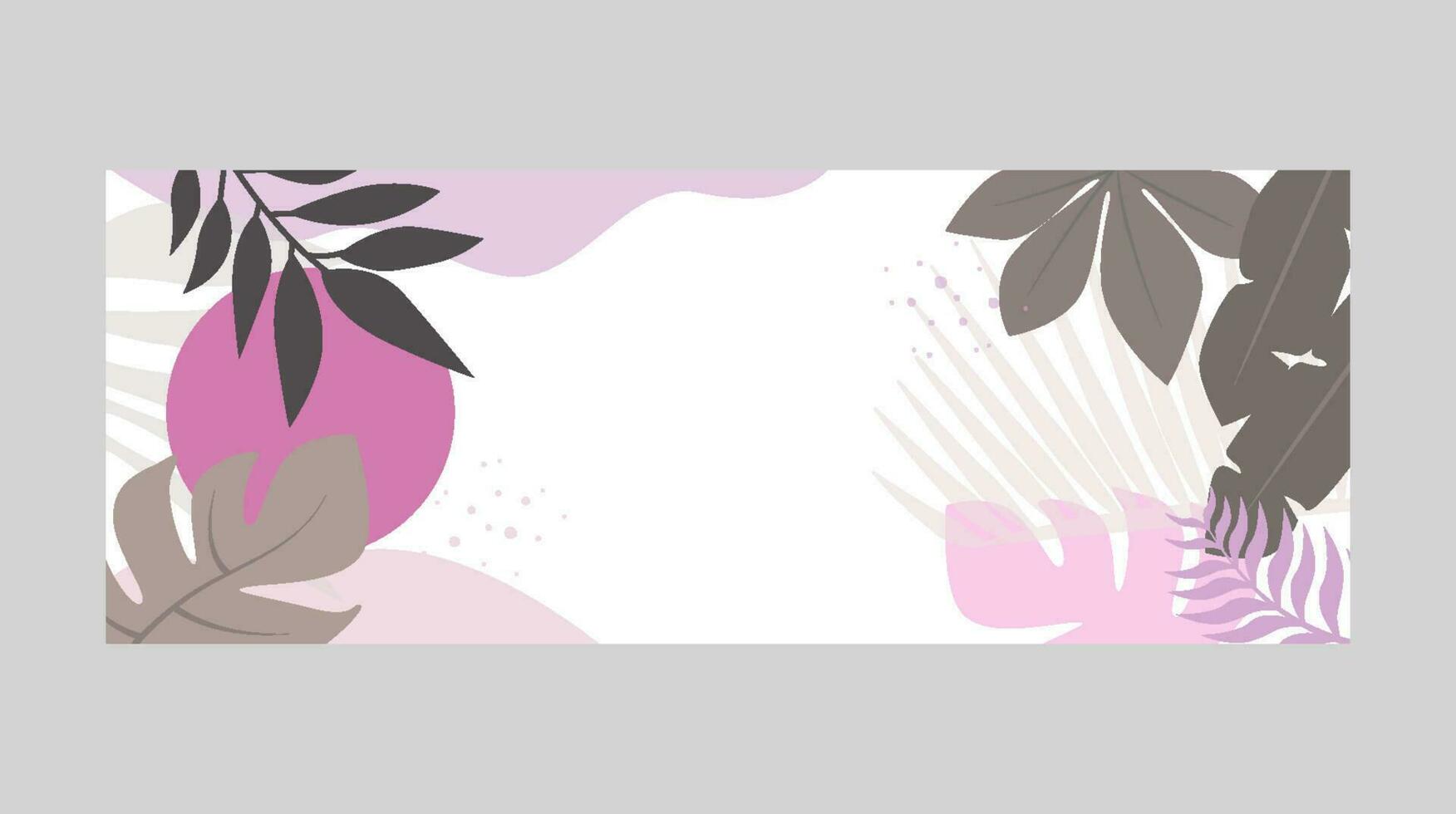 vetor de fundo de natureza arte abstrata. papel de parede de arte de linha de forma moderna. folhas tropicais botânicas de folhagem boho e design de padrão floral para banner de venda de verão, arte de parede, estampas e tecidos.