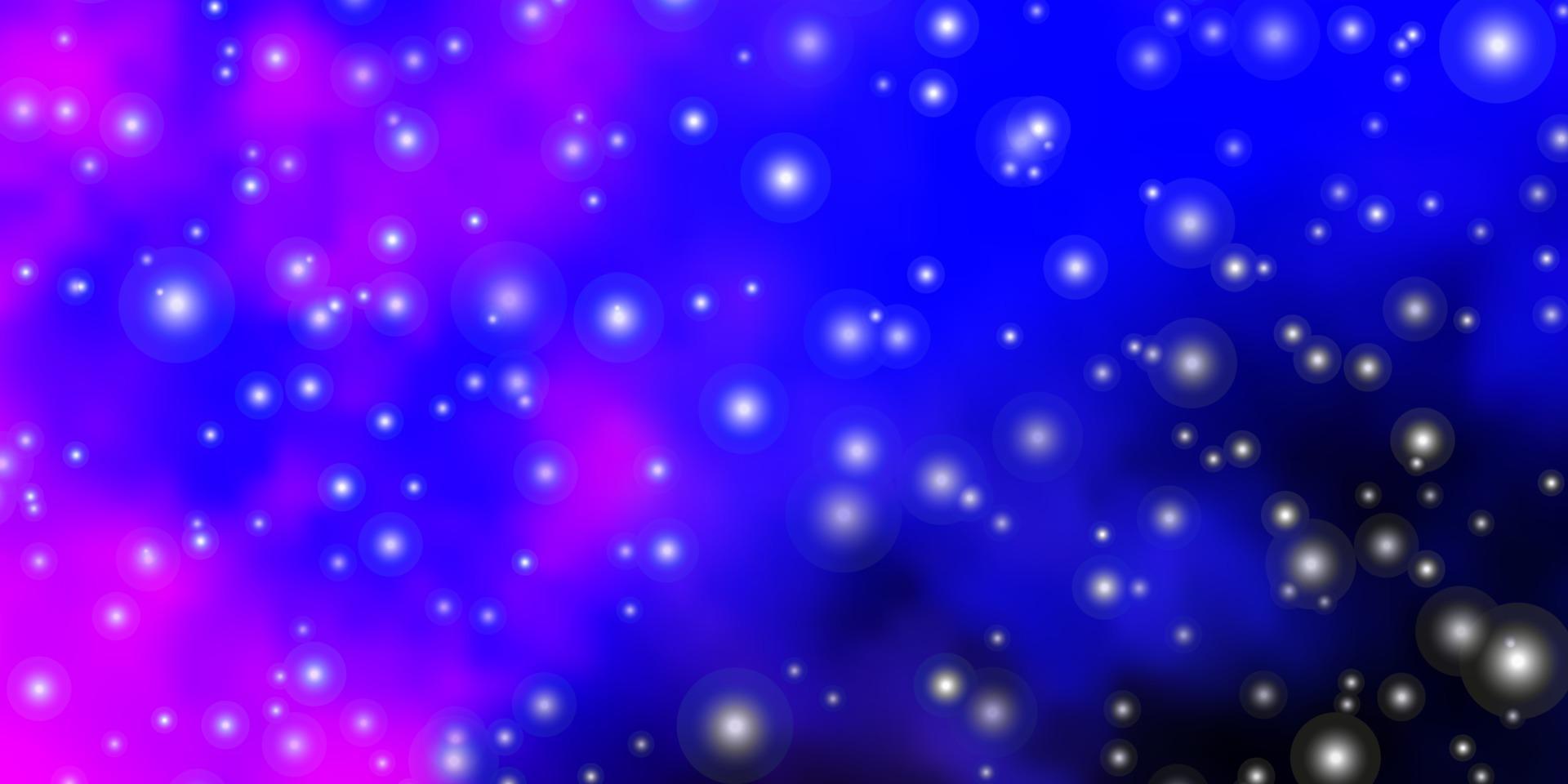 textura vector rosa escuro, azul com belas estrelas.