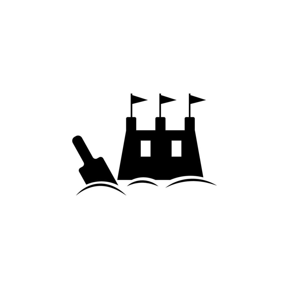 ilustração do ícone do vetor do castelo de areia