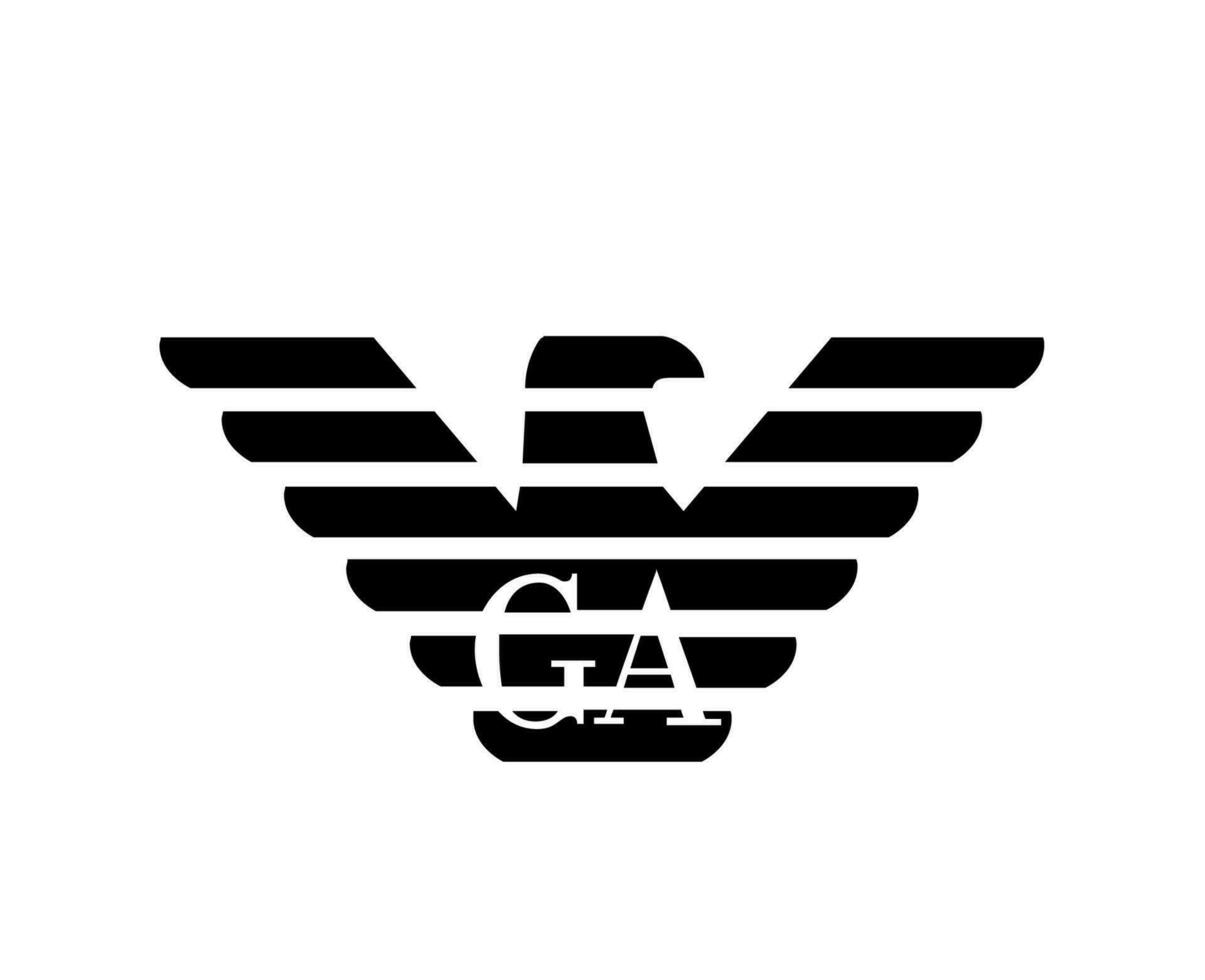 giorgio Armani marca logotipo símbolo Preto Projeto roupas moda vetor ilustração