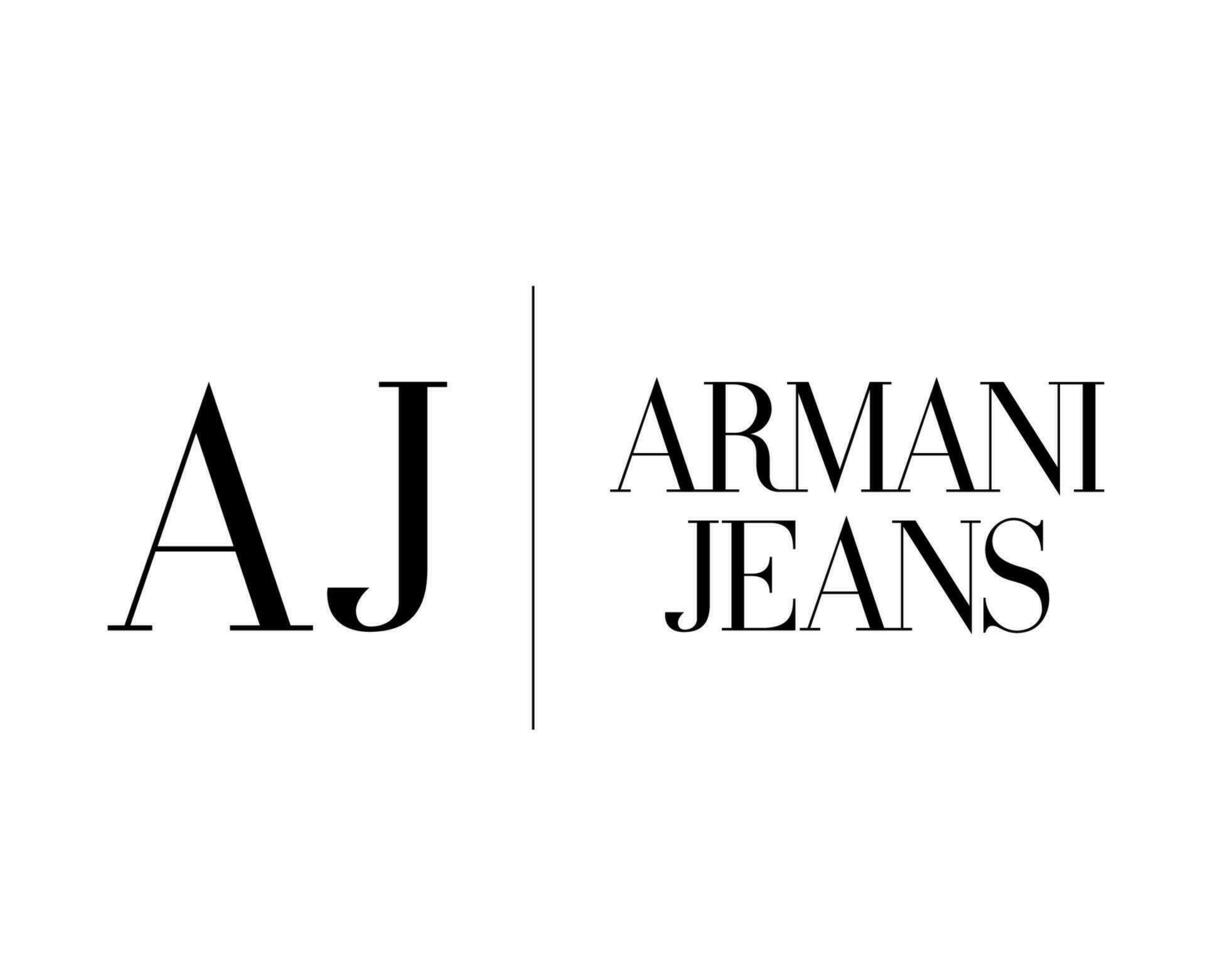 Armani jeans marca roupas símbolo logotipo Preto Projeto moda vetor ilustração