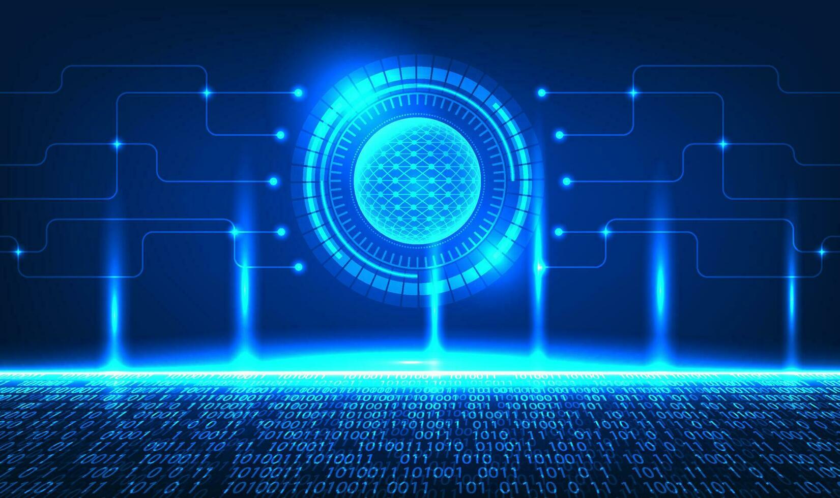 inteligente tecnologia círculos com lado círculos referir para a em processamento trabalhos do a tecnologia este leva dentro a em formação e converte isso.que é popular por aí a mundo para usar e continuar para desenvolve vetor