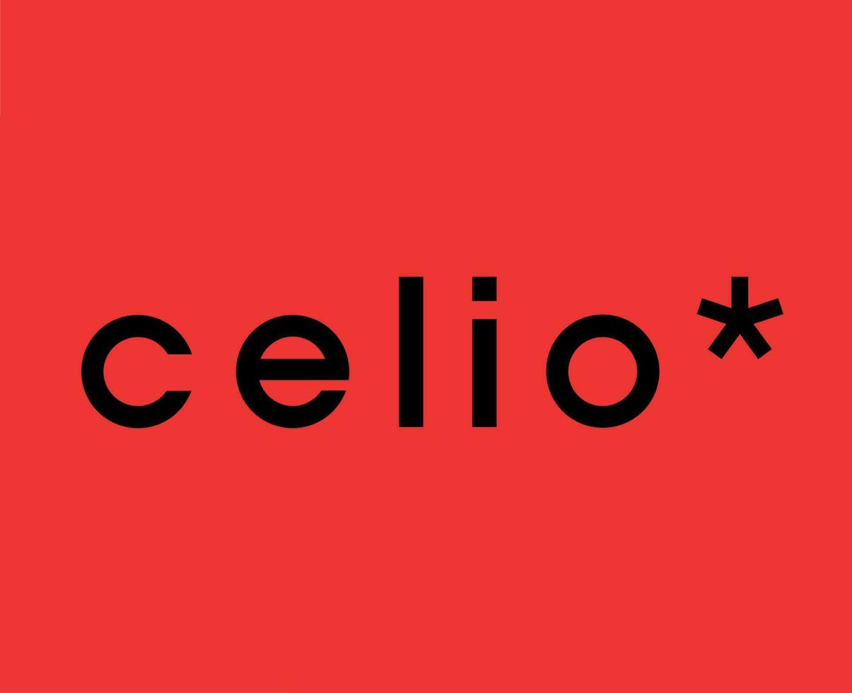 celio marca logotipo roupas símbolo Preto Projeto moda vetor ilustração com vermelho fundo
