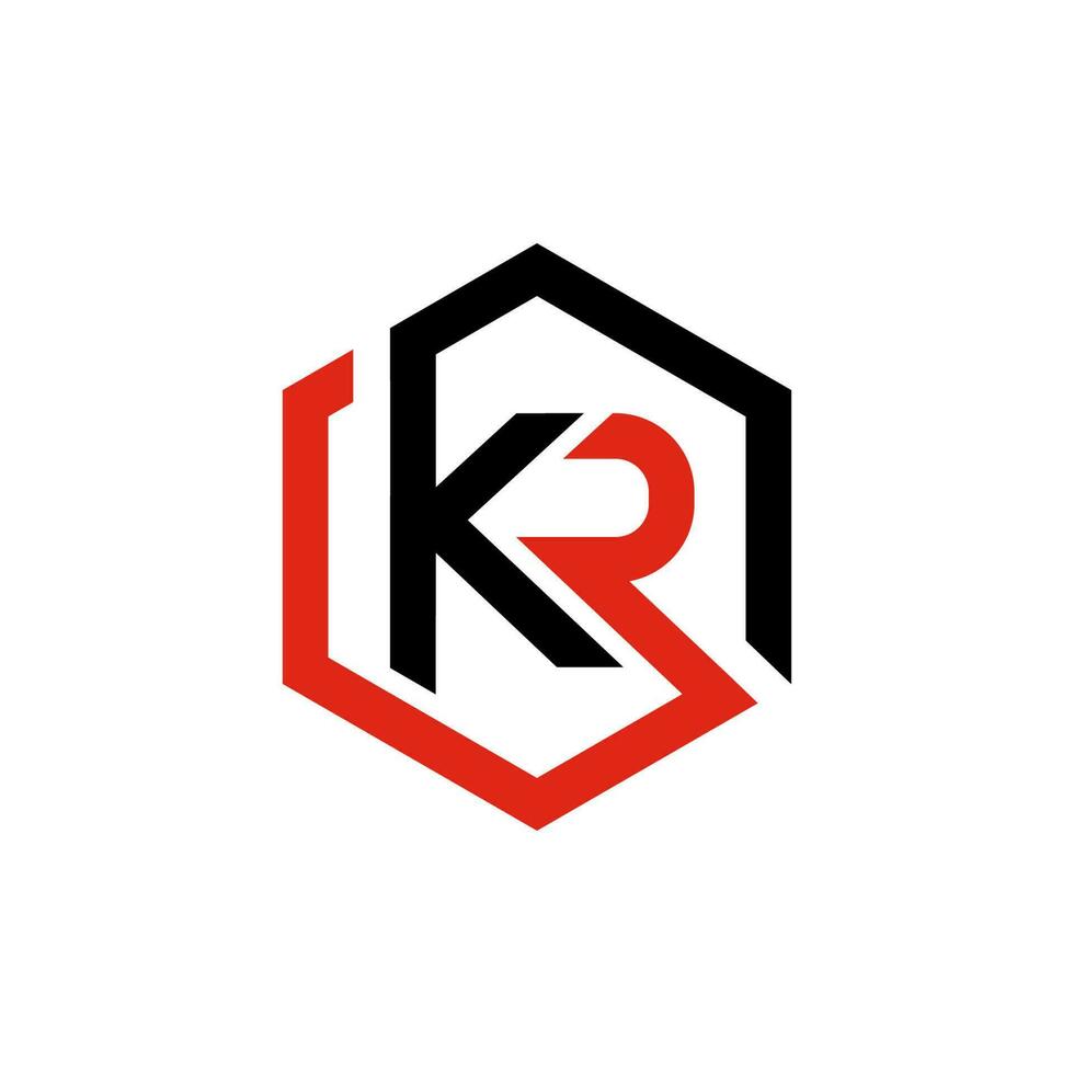 kr, rk monograma logotipo vetor Projeto ilustrativo 2