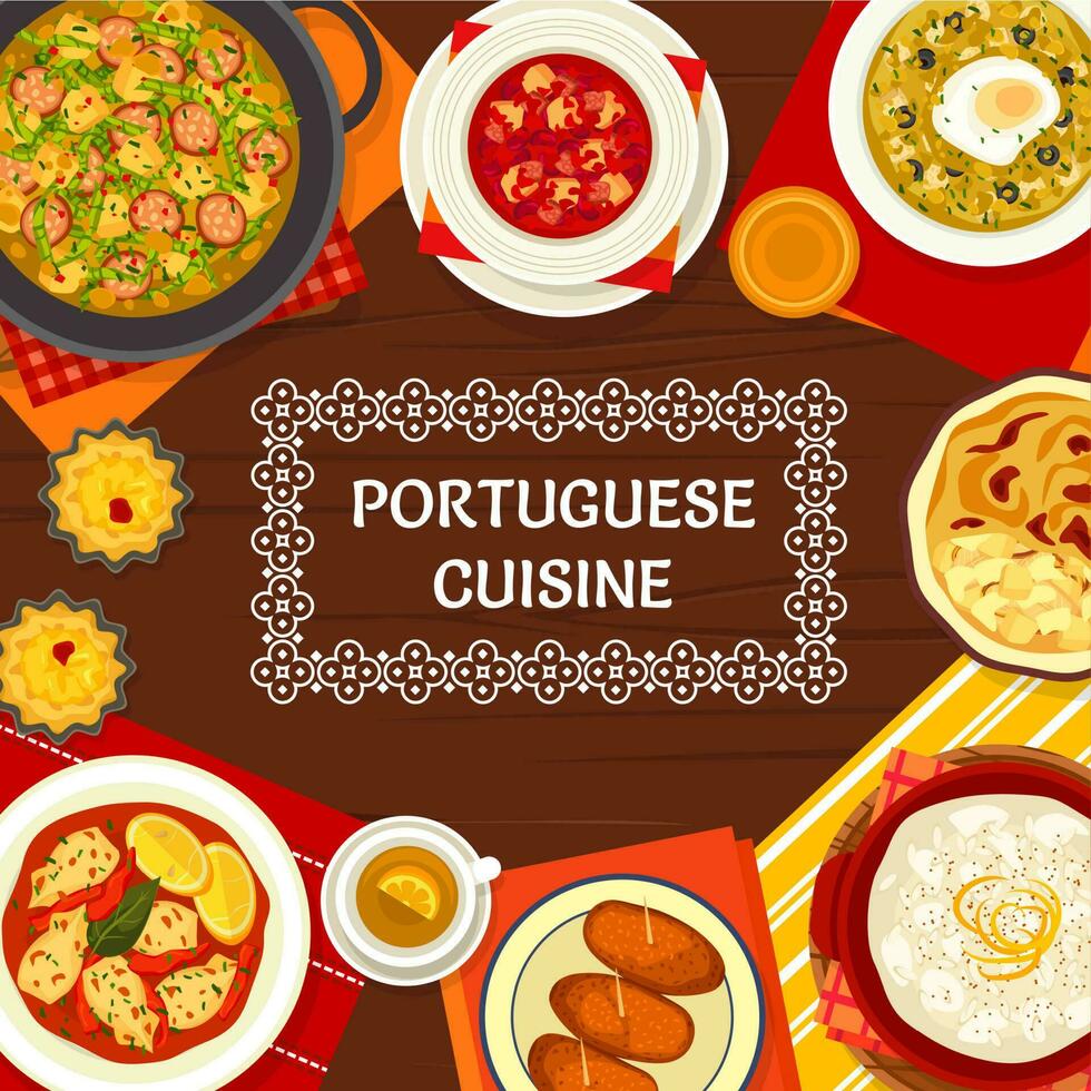 Português cozinha comida, Portugal restaurante cardápio vetor