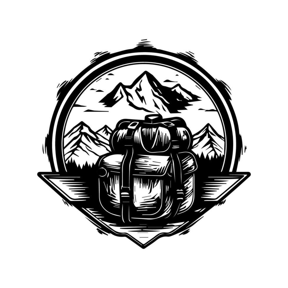 alcance Novo alturas com nosso deslumbrante montanha logotipo Projeto. isto majestoso ilustração é perfeito para ao ar livre e relacionado a aventura marcas. vetor