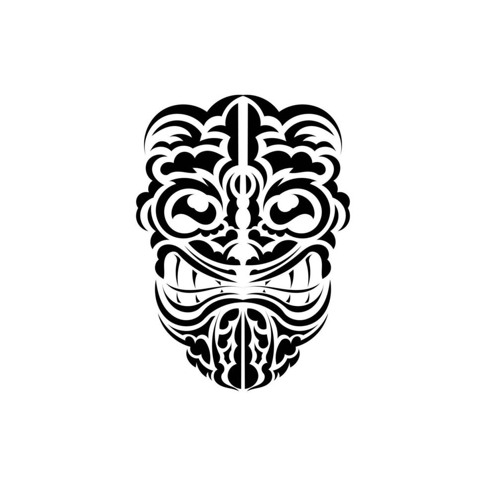 a face do uma viking ou orc. tradicional totem símbolo. Preto ornamento. vetor ilustração isolado em branco fundo.