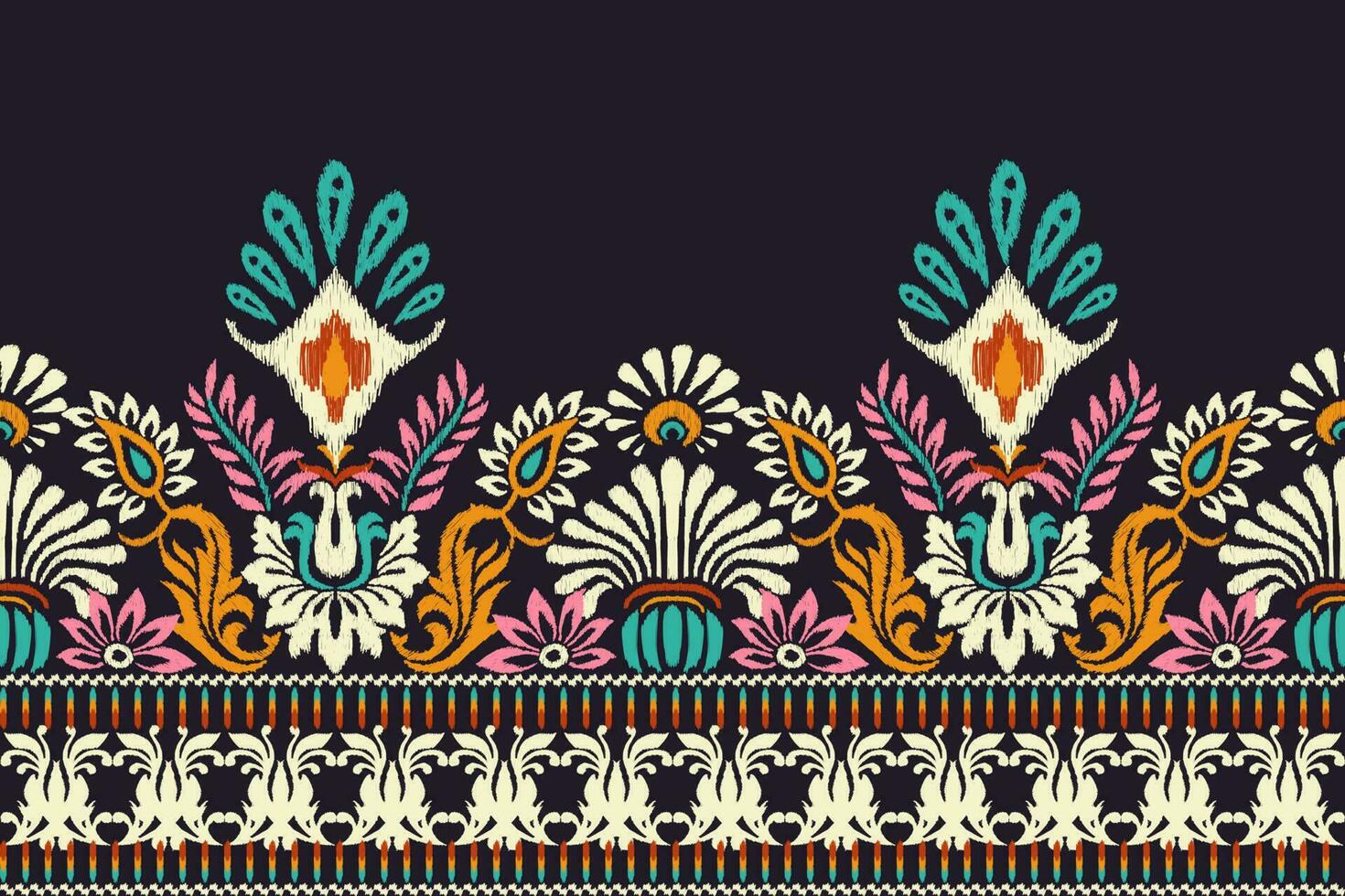 ikat floral paisley bordado em Sombrio roxa plano de fundo.ikat étnico oriental padronizar tradicional.asteca estilo abstrato vetor ilustração.design para textura,tecido,vestuário,embrulho,decoração,canga