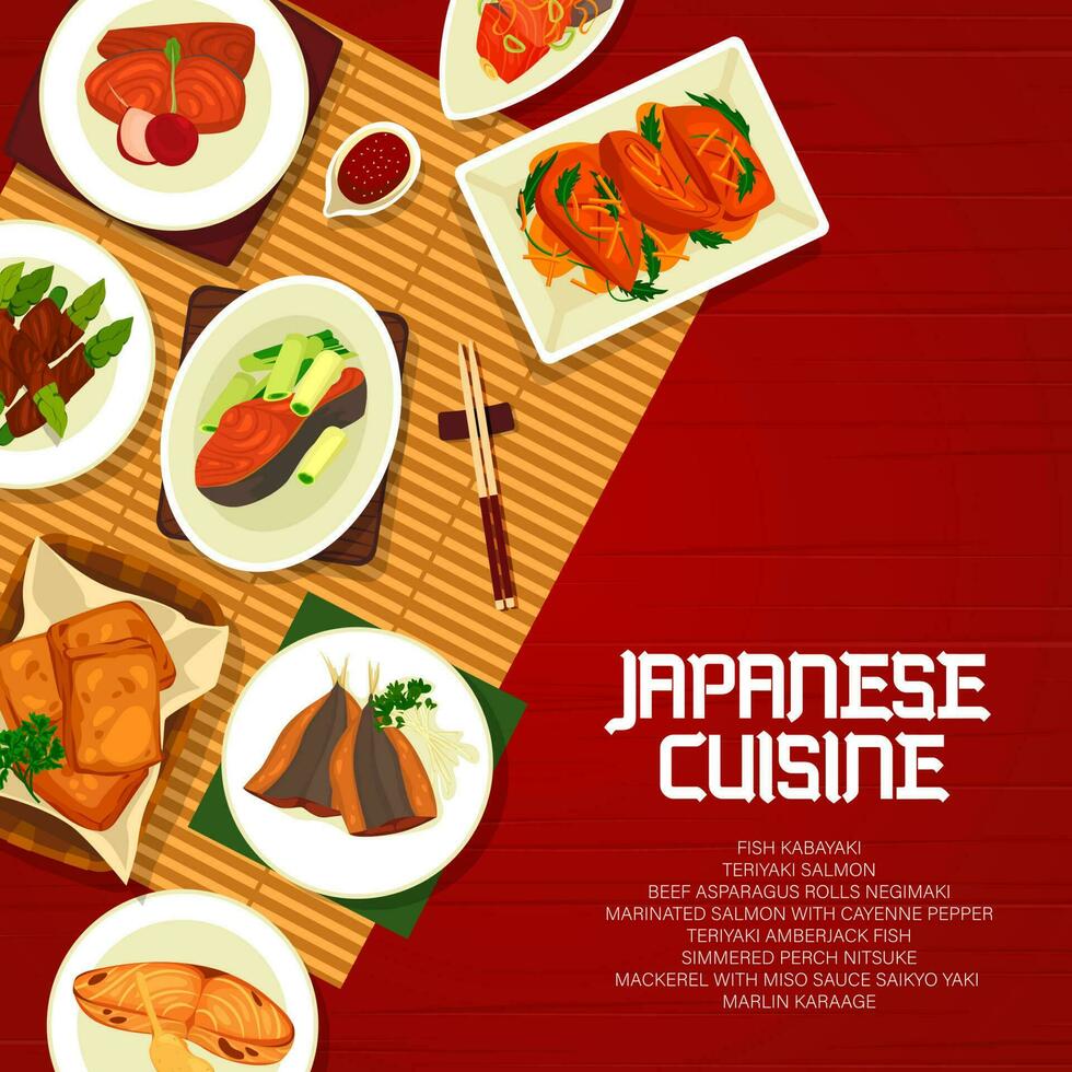 japonês cozinha vetor Comida Japão desenho animado poster
