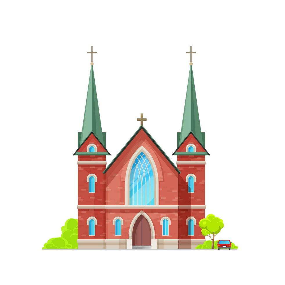 católico Igreja ou têmpora prédio, catedral vetor