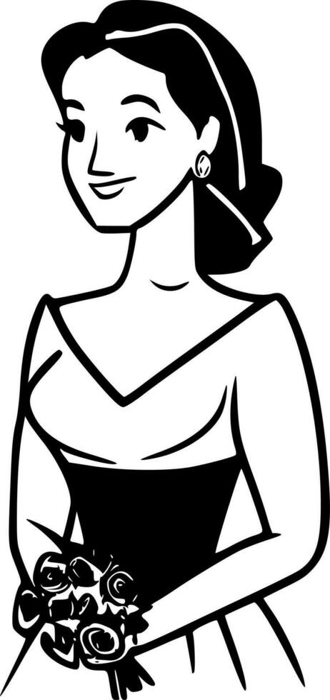 dama de honra - minimalista e plano logotipo - vetor ilustração