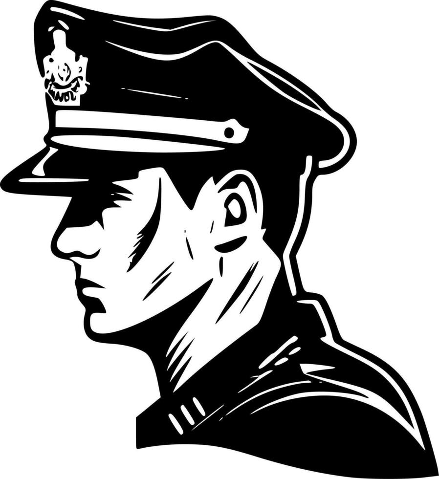 polícia - minimalista e plano logotipo - vetor ilustração