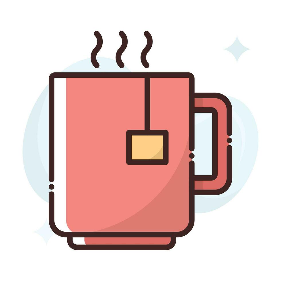 chá caneca vetor preencher esboço icon.simples estoque ilustração estoque.eps 10