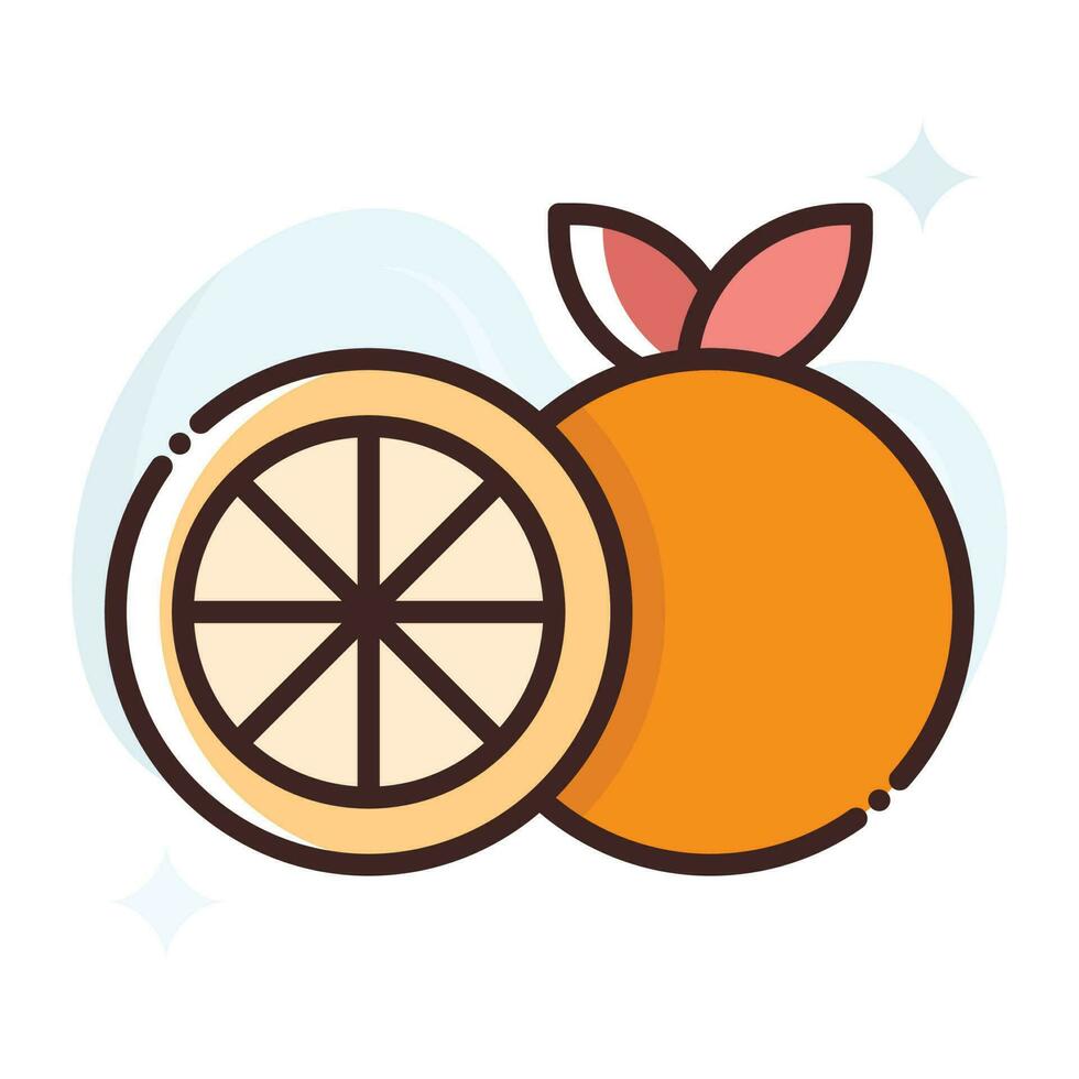 laranja fatia vetor preencher esboço icon.simples estoque ilustração estoque.eps 10