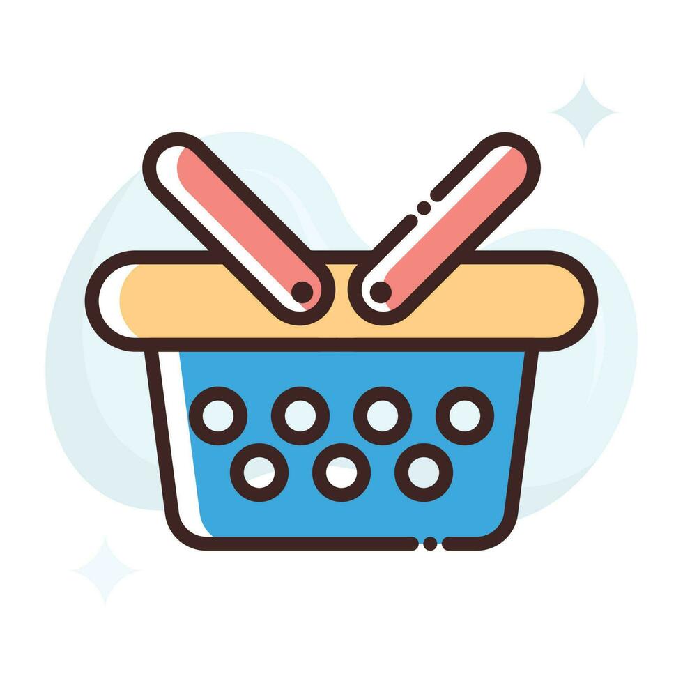 compras cesta vetor preencher esboço icon.simples estoque ilustração estoque.eps 10