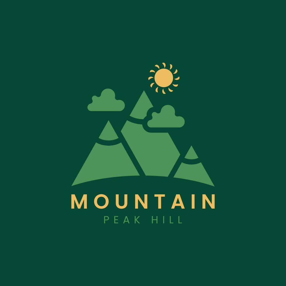 caminhada aventura moderno linha mínimo montanha logotipo vetor