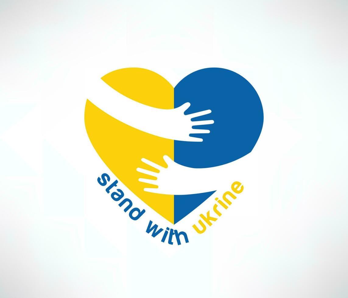 ficar de pé com Ucrânia, Distintivos dentro azul e amarelo com não guerra, Apoio, suporte Ucrânia vetor