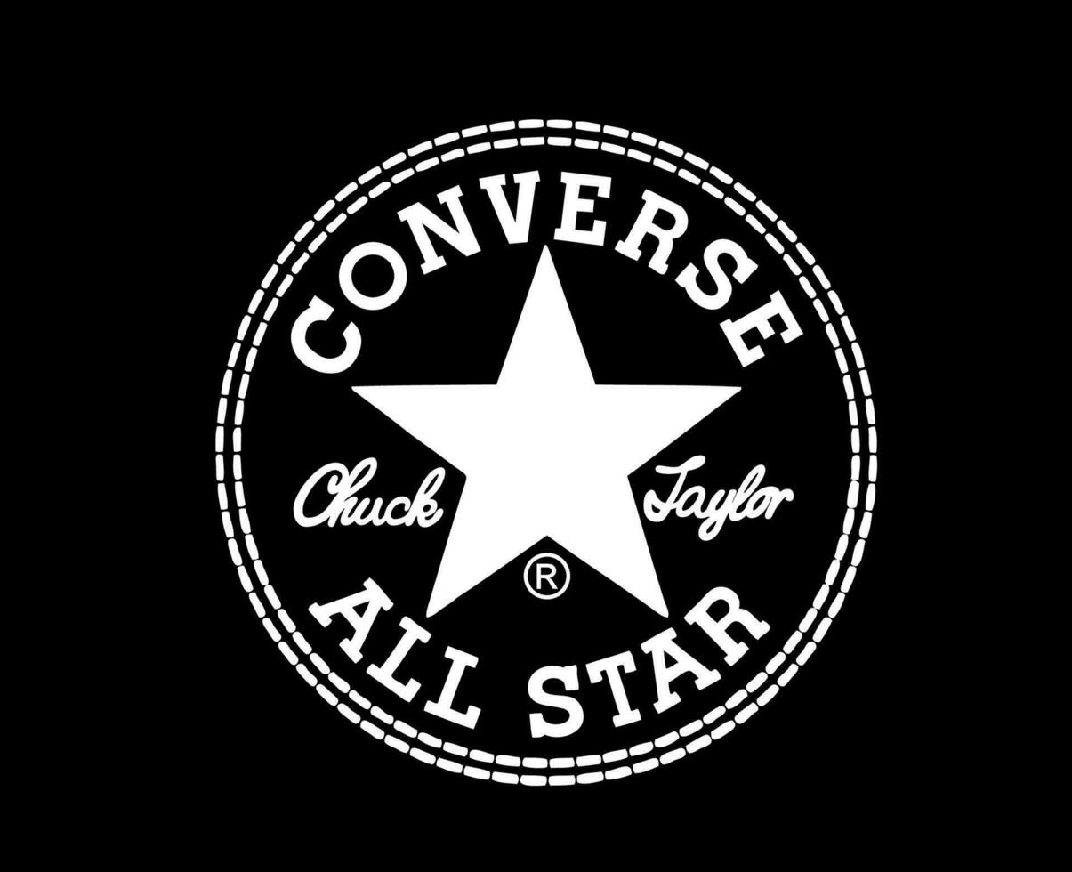 conversar todos Estrela logotipo sapatos marca branco símbolo Projeto vetor ilustração com Preto fundo