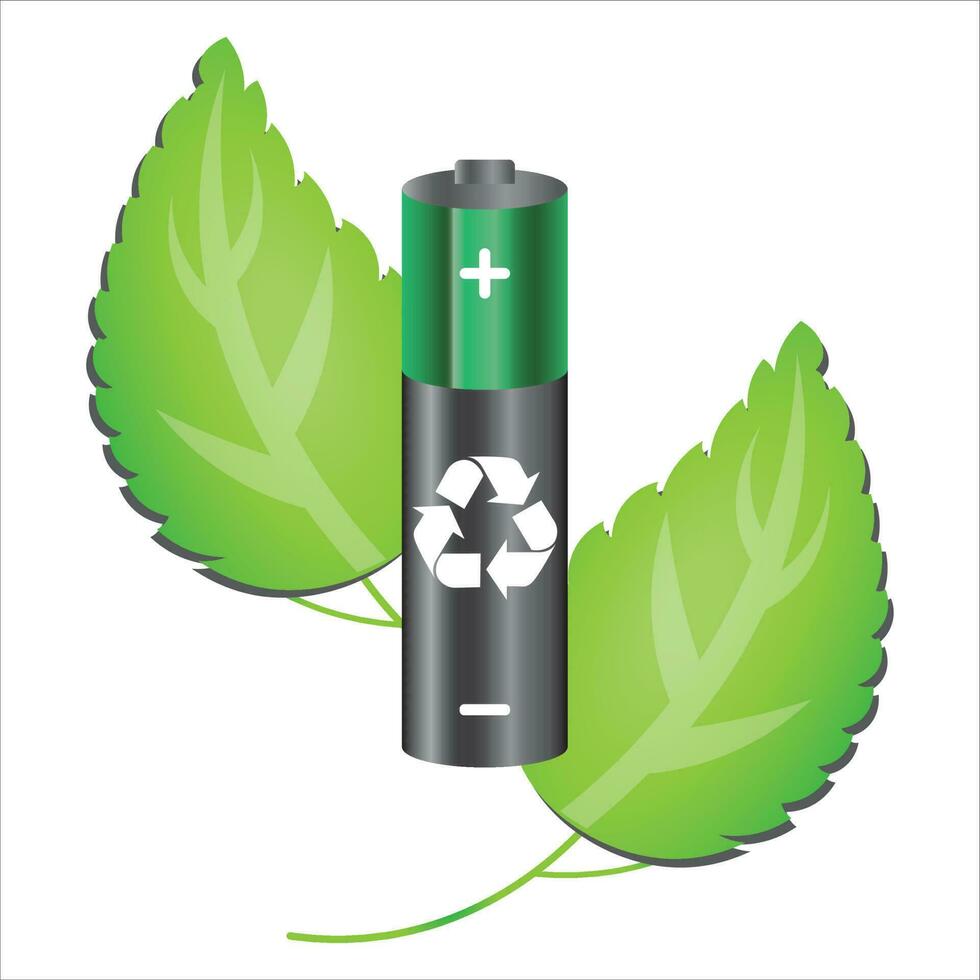 bateria reciclando ícone vetor ilustração símbolo