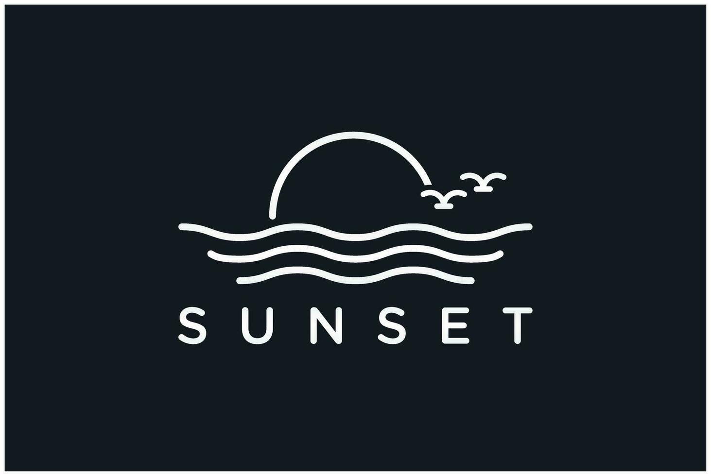 logotipo simples do pôr do sol vetor