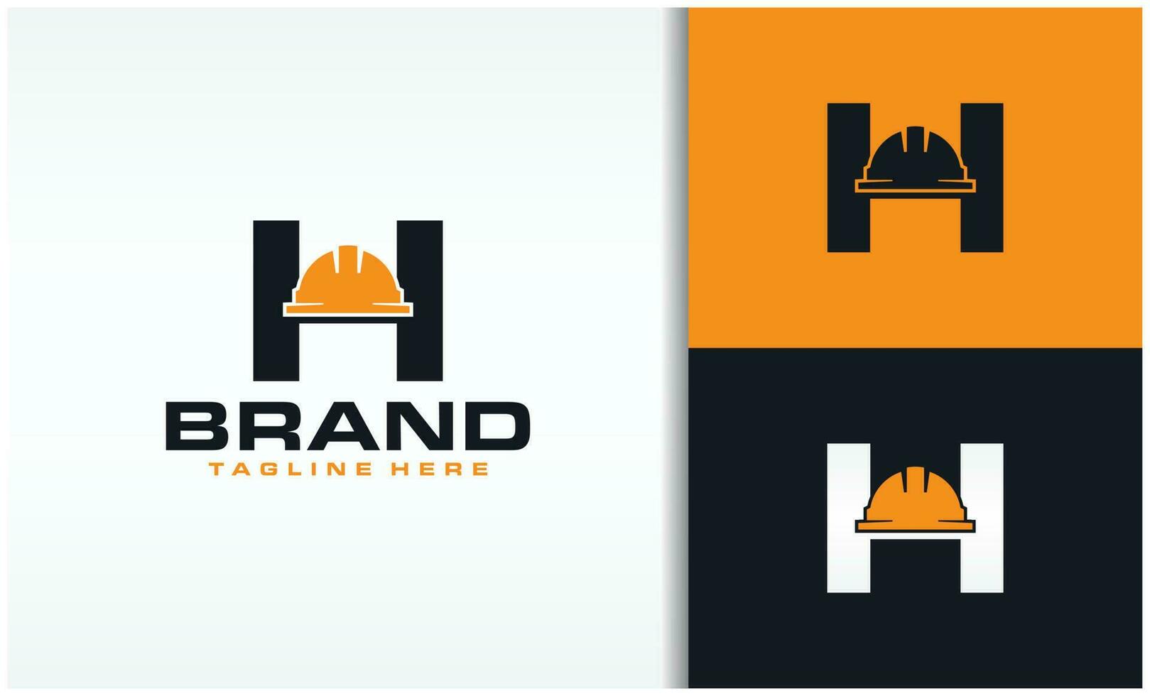 iniciais h boné construção logotipo vetor