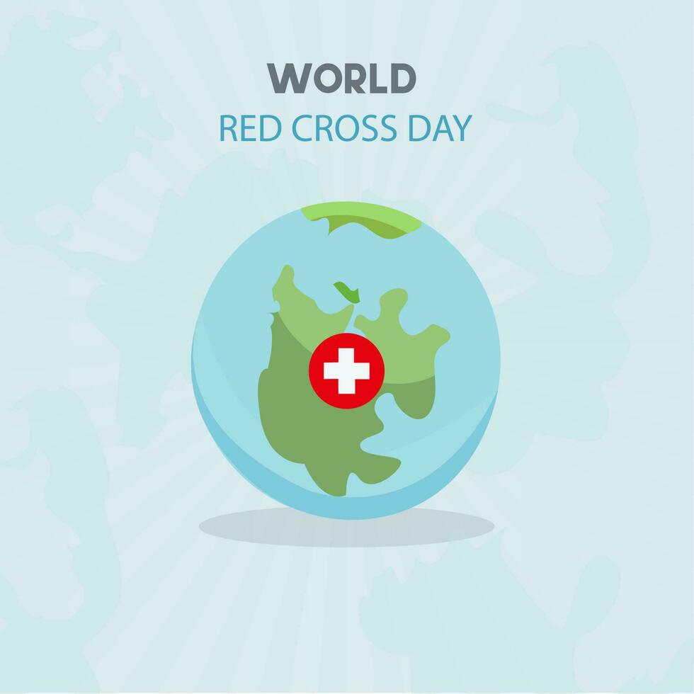 mundo vermelho Cruz dia conceito vetor ilustração, 8ª pode vermelho Cruz saúde conceito com vetor