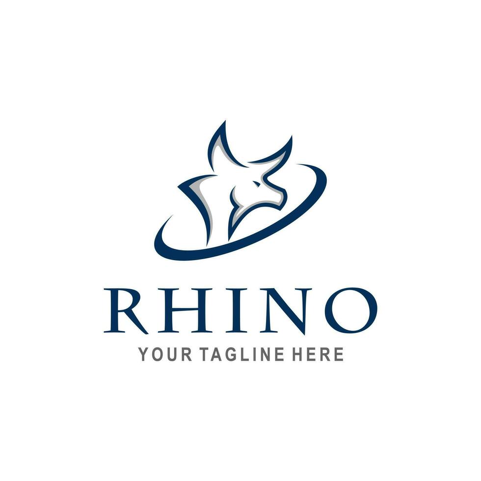 rinoceronte logotipo Projeto - vetor ilustração, emblema rinoceronte logotipo em branco fundo, adequado para seu Projeto precisar, logotipo, ilustração, animação, etc.