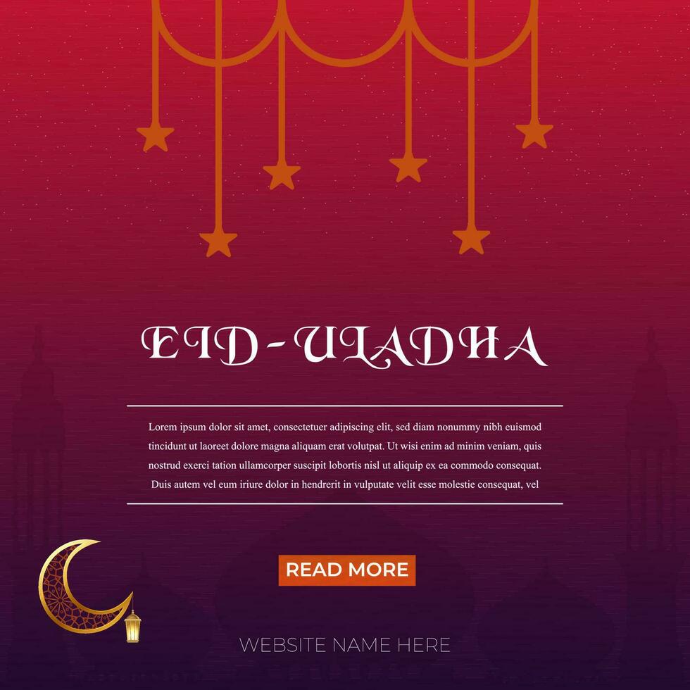 eid ul adha social meios de comunicação folheto Projeto. vetor