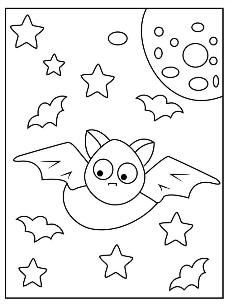 vetor dia das Bruxas coloração Páginas para crianças e adulto