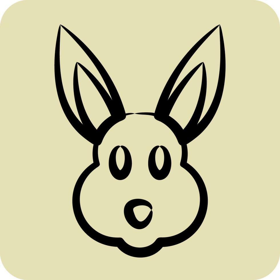 ícone Coelho. relacionado para animal cabeça símbolo. mão desenhado estilo. simples Projeto editável vetor