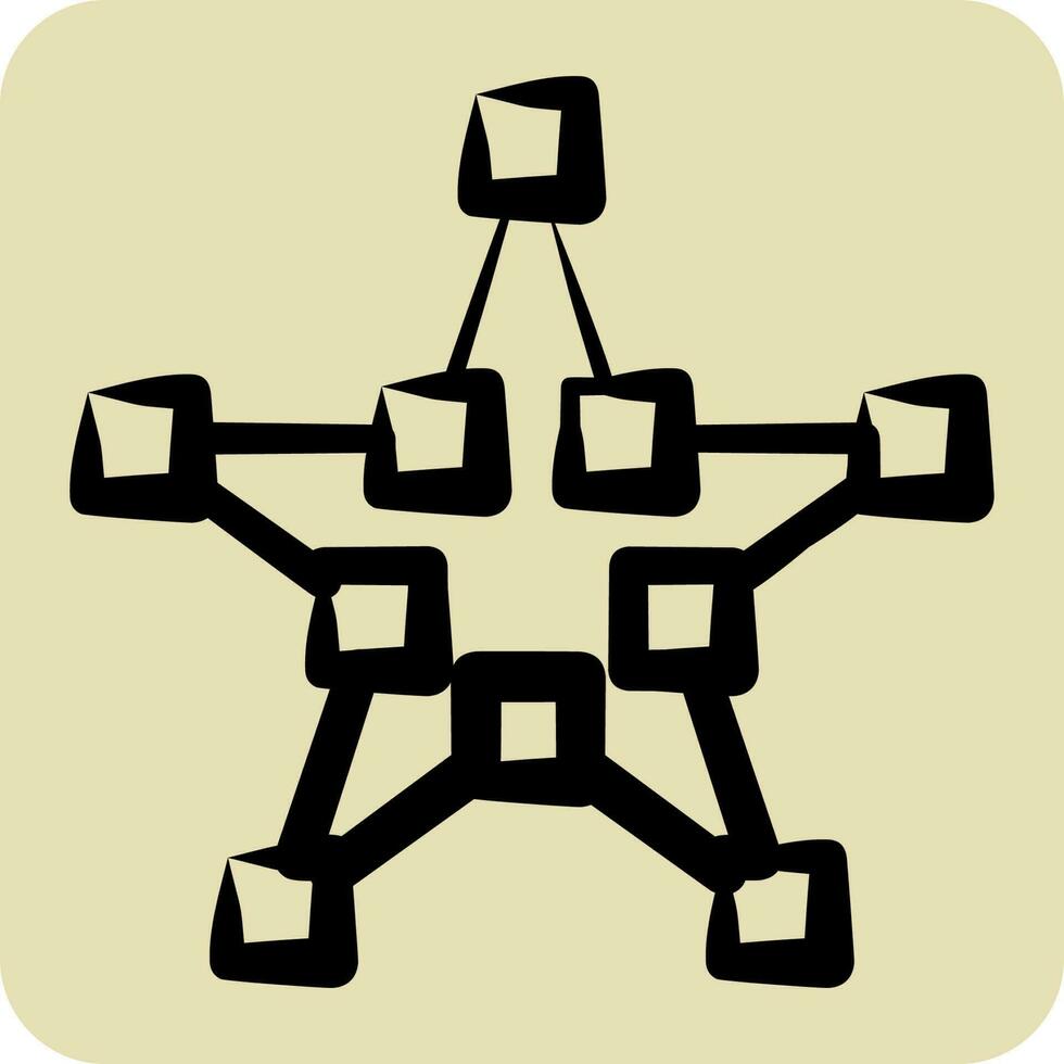 ícone desenhar estrela. relacionado para gráfico Projeto Ferramentas símbolo. mão desenhado estilo vetor